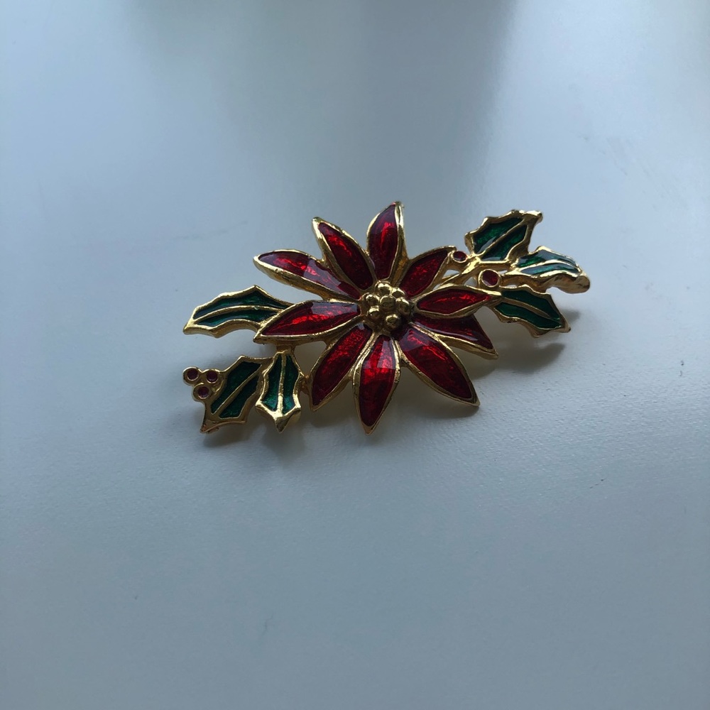 Poinsettia Christmas brooch✨♥️